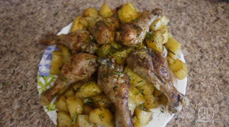 Курица с картошкой в духовке в пакете - готовое блюдо