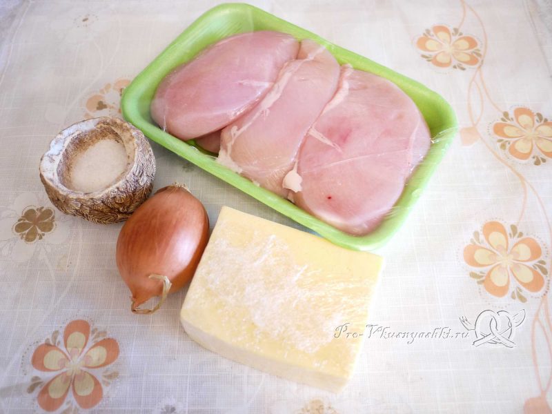 Пирог с мясом курицы и сыром - ингредиенты начинка