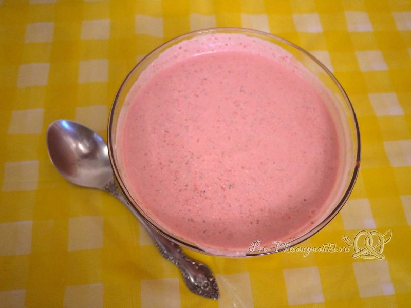 Творожный чизкейк без выпечки «Розовая зебра» - клубничный крем