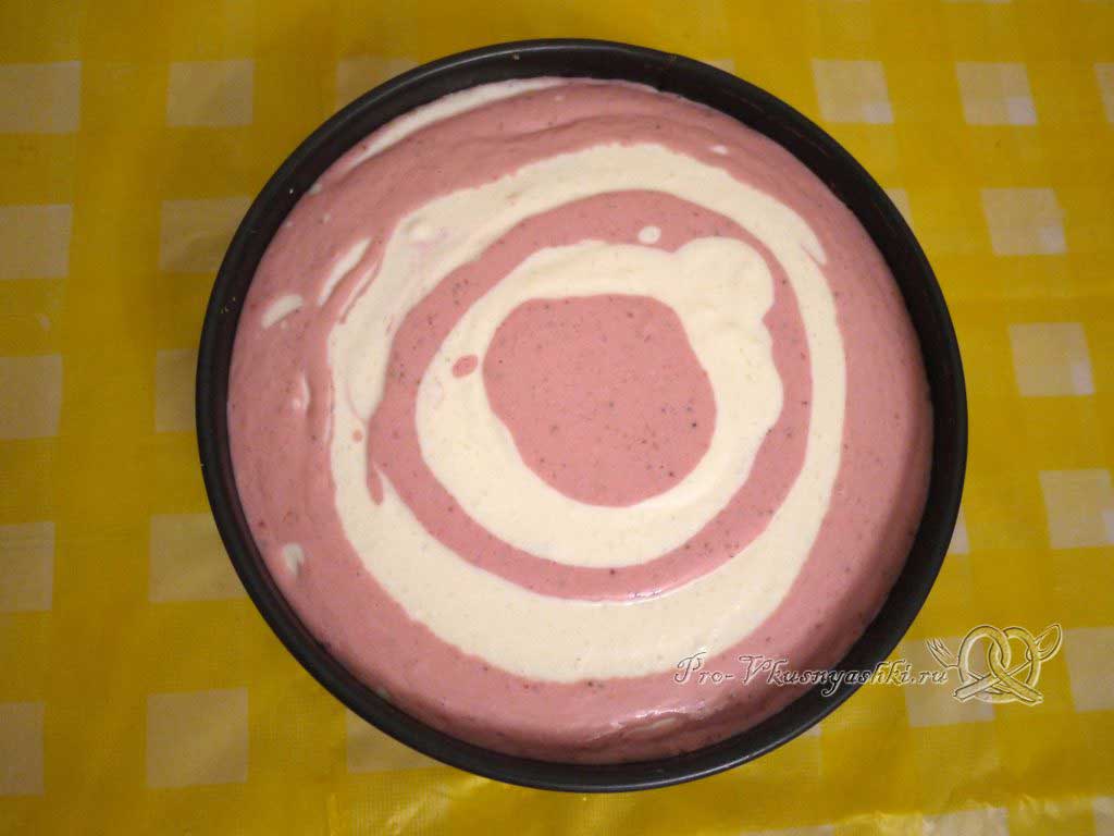 Творожный чизкейк без выпечки «Розовая зебра» - зебра из крема