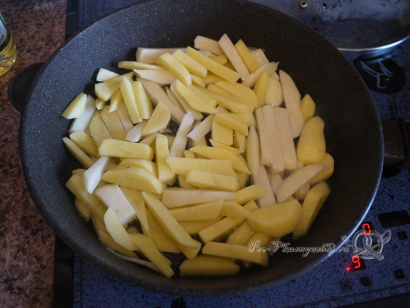 Жареная картошка с грибами и луком - жарим катрофель
