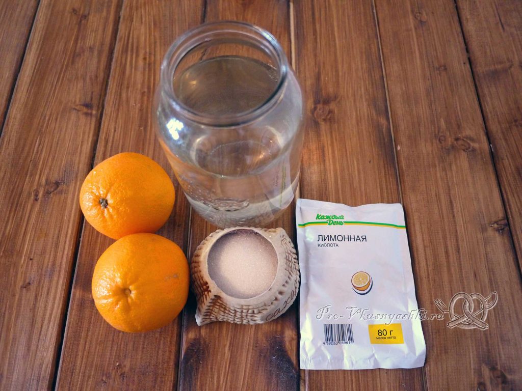 Домашний лимонад из апельсинов - ингредиенты