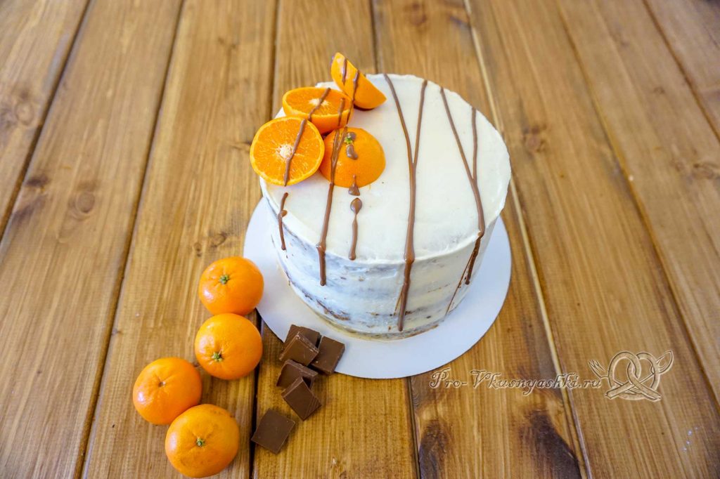 Морковный торт с апельсиновым курдом и кремом «Пломбир» - готовый торт
