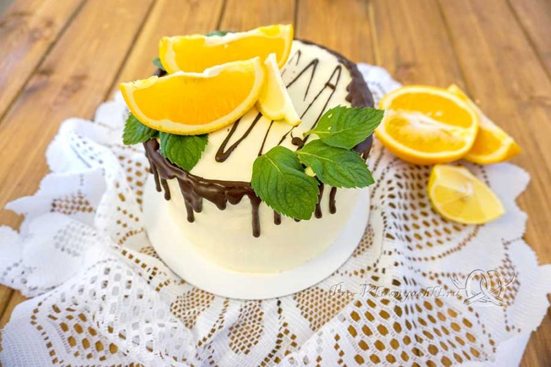 Торт с лимонами и апельсинами - украшаем торт